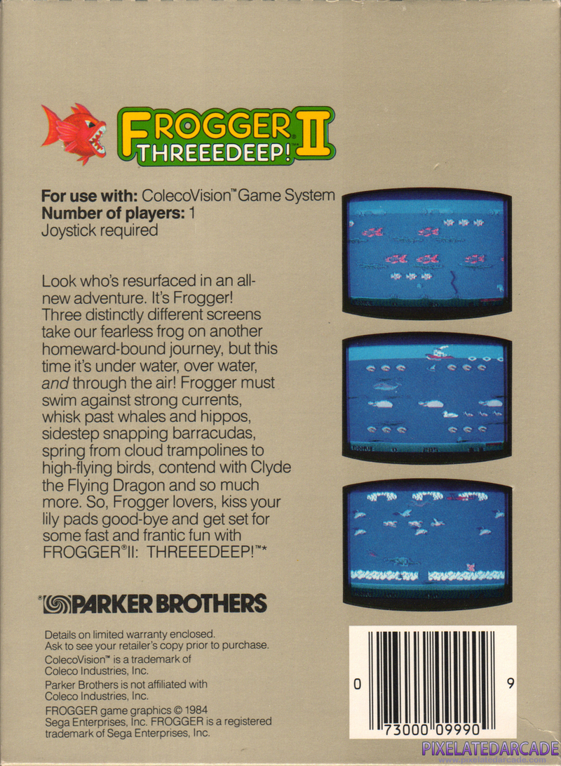 Frogger II: ThreeeDeep! Cover Art: 