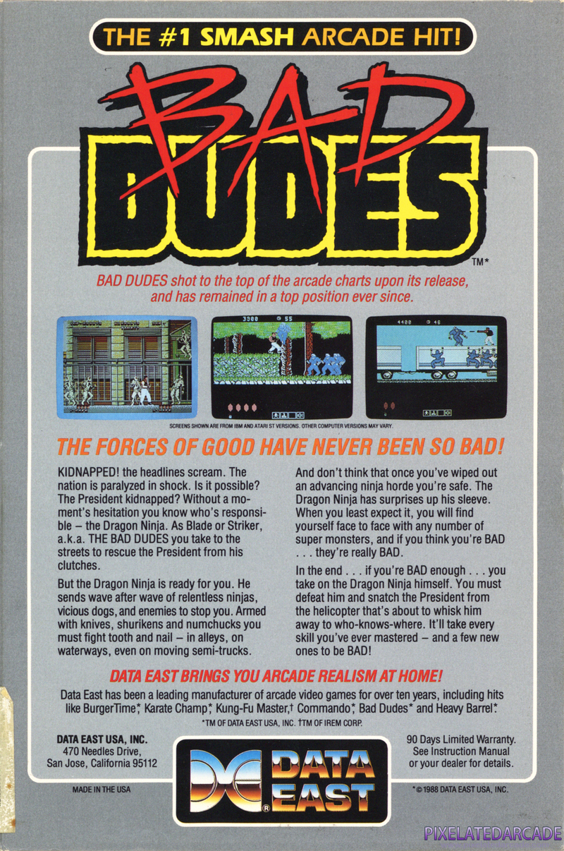 Bad Dudes vs. Dragon Ninja Cover Art: Bad Dudes vs. Dragon Ninja Cover Art: