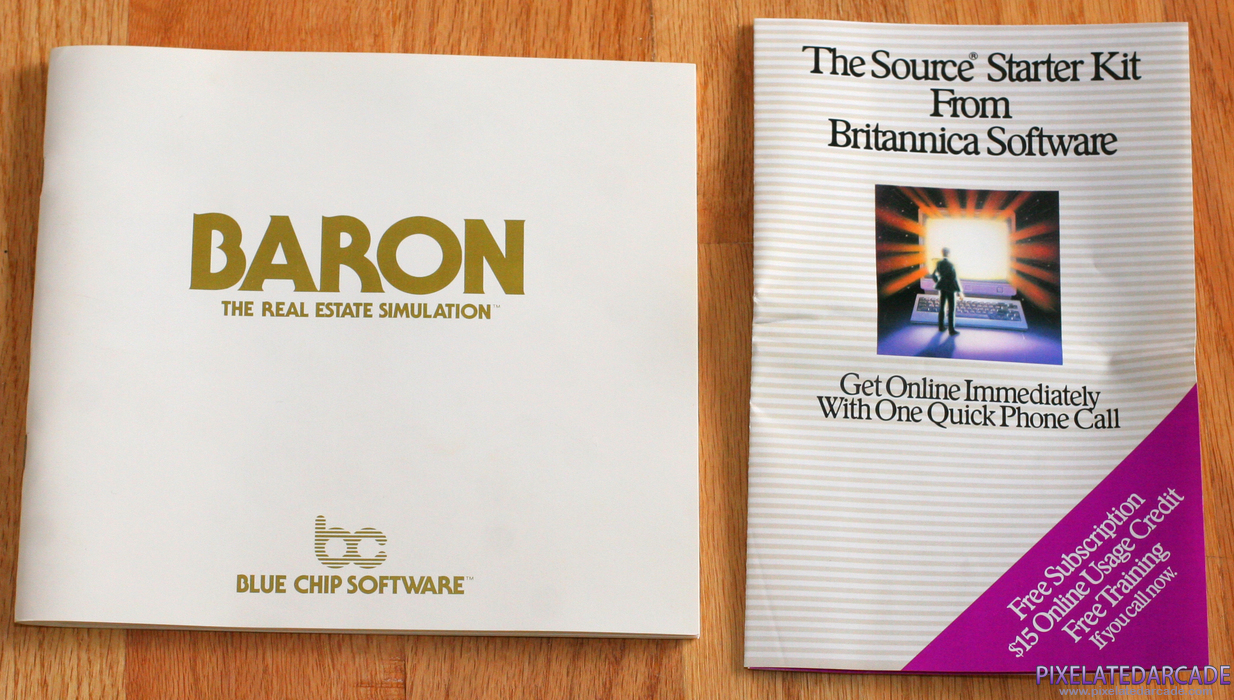Baron: The Real Estate Simulation Cover Art: Baron instruction manual and advertisement Baron: The Real Estate Simulation Cover Art: Baron instruction manual and advertisement