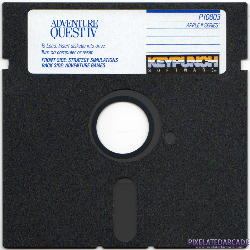 Adventure Quest IV Cover Art: Apple II disk