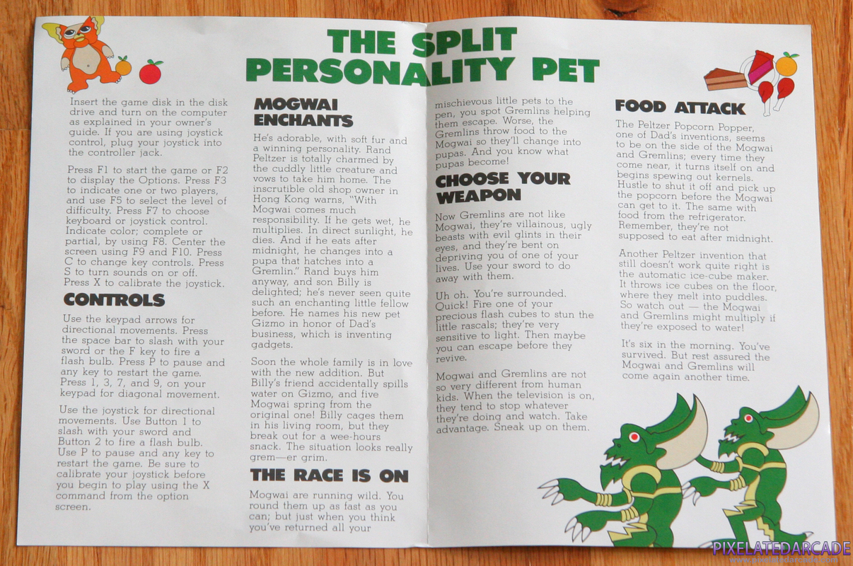 Gremlins Cover Art: Instruction manual inside