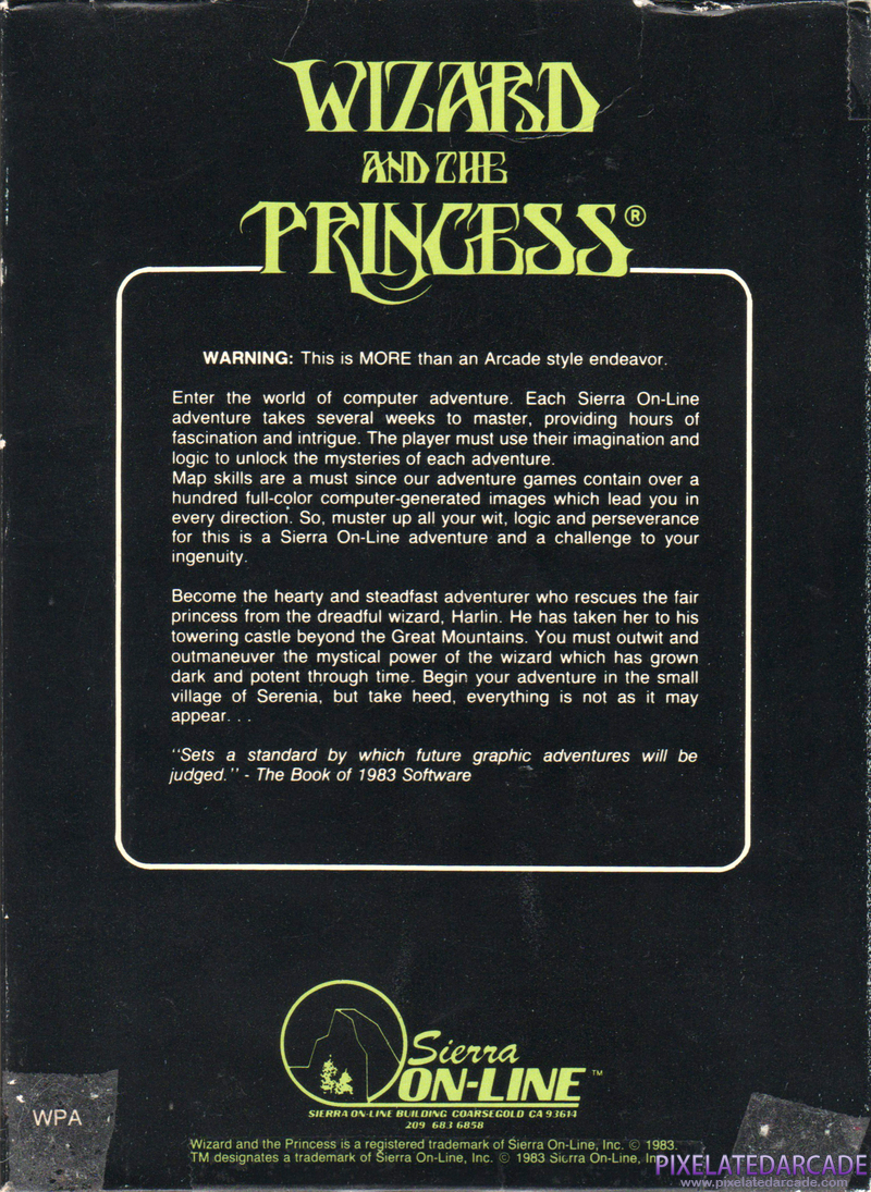 Hi-Res Adventure #2: The Wizard and the Princess Cover Art: 