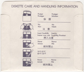 Disk Sleeve - Back