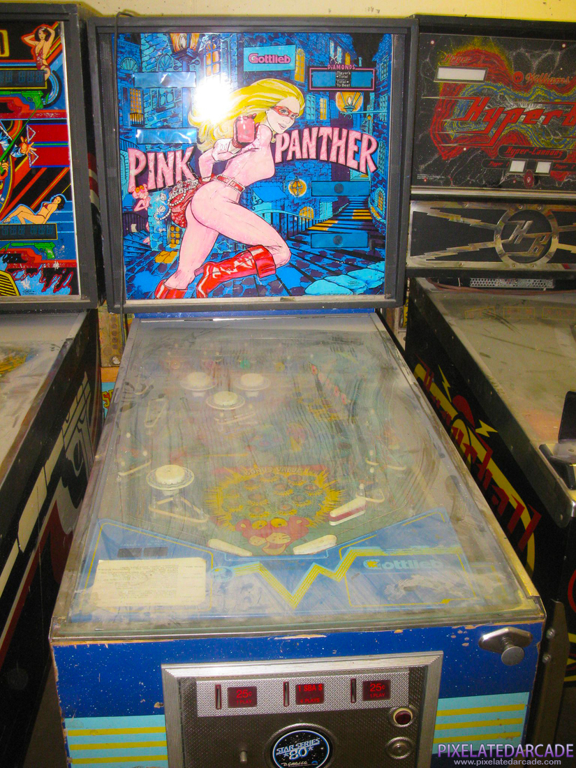 Pink Panther Photo: Pink Panther pinball cabinet