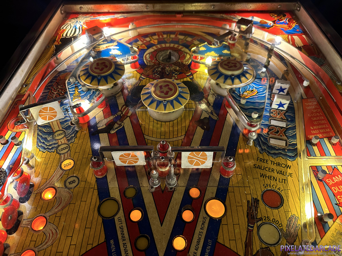Harlem Globetrotters On Tour Photo: Harlem Globetrotters On Tour pinball cabinet - Upper playfield