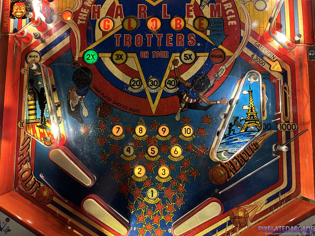 Harlem Globetrotters On Tour Photo: Harlem Globetrotters On Tour pinball cabinet - Lower playfield