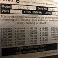 Red Baron arcade cabinet - Information sticker