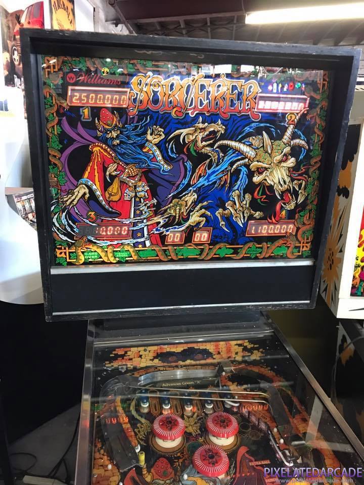 Sorcerer Photo: Sorcerer pinball cabinet - Backglass
