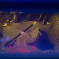 Dark Planet arcade cabinet - Display and backdrop