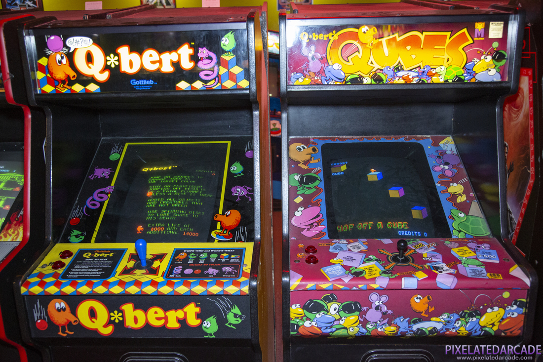 Q*bert's Qubes Photo: Q*bert arcade cabinets