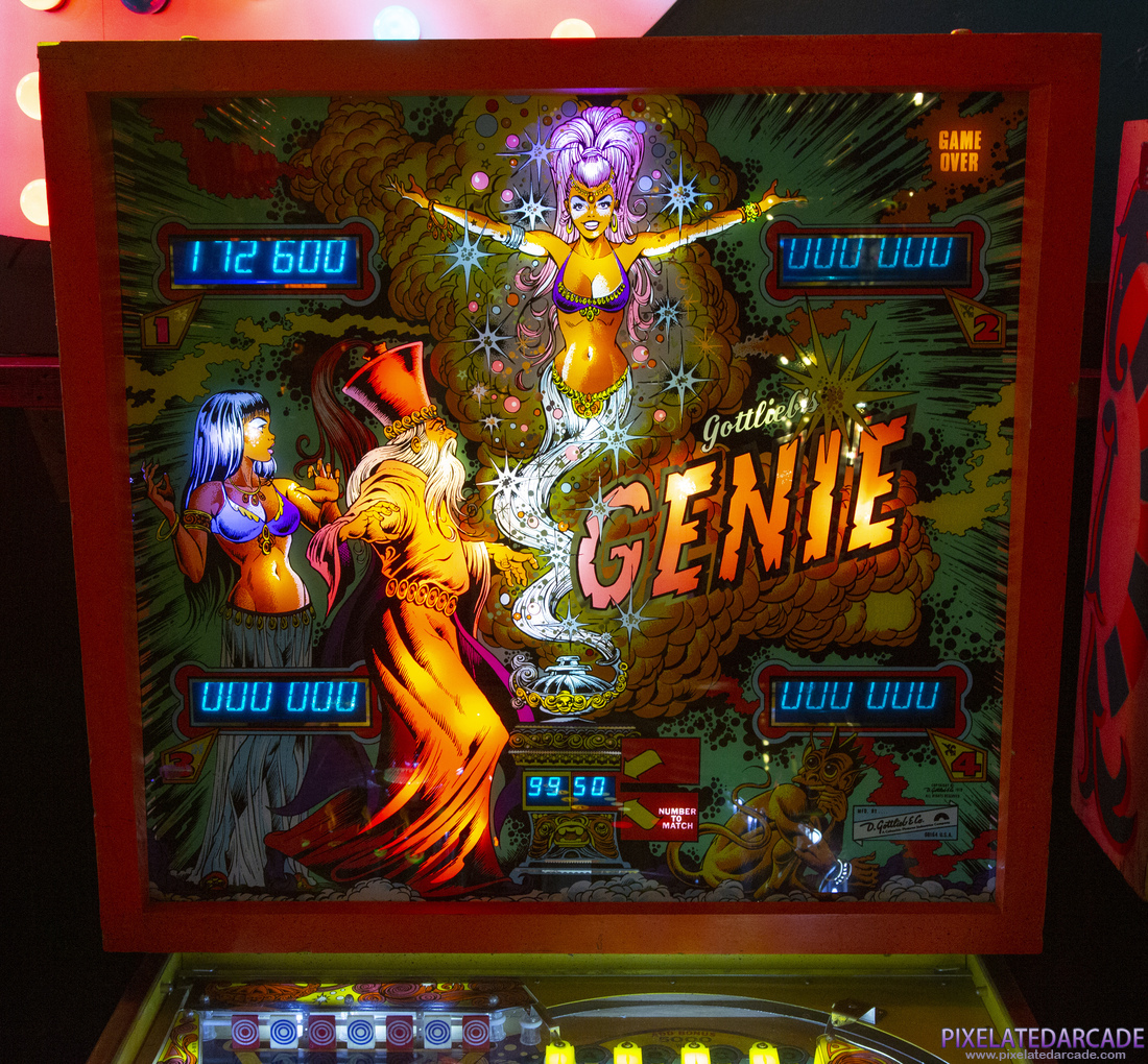 Genie Photo: Genie backglass illuminated