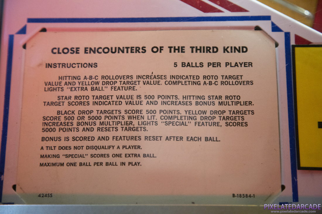 Close Encounters of the Third Kind Photo: Close Encounters of the Third Kind instruction card