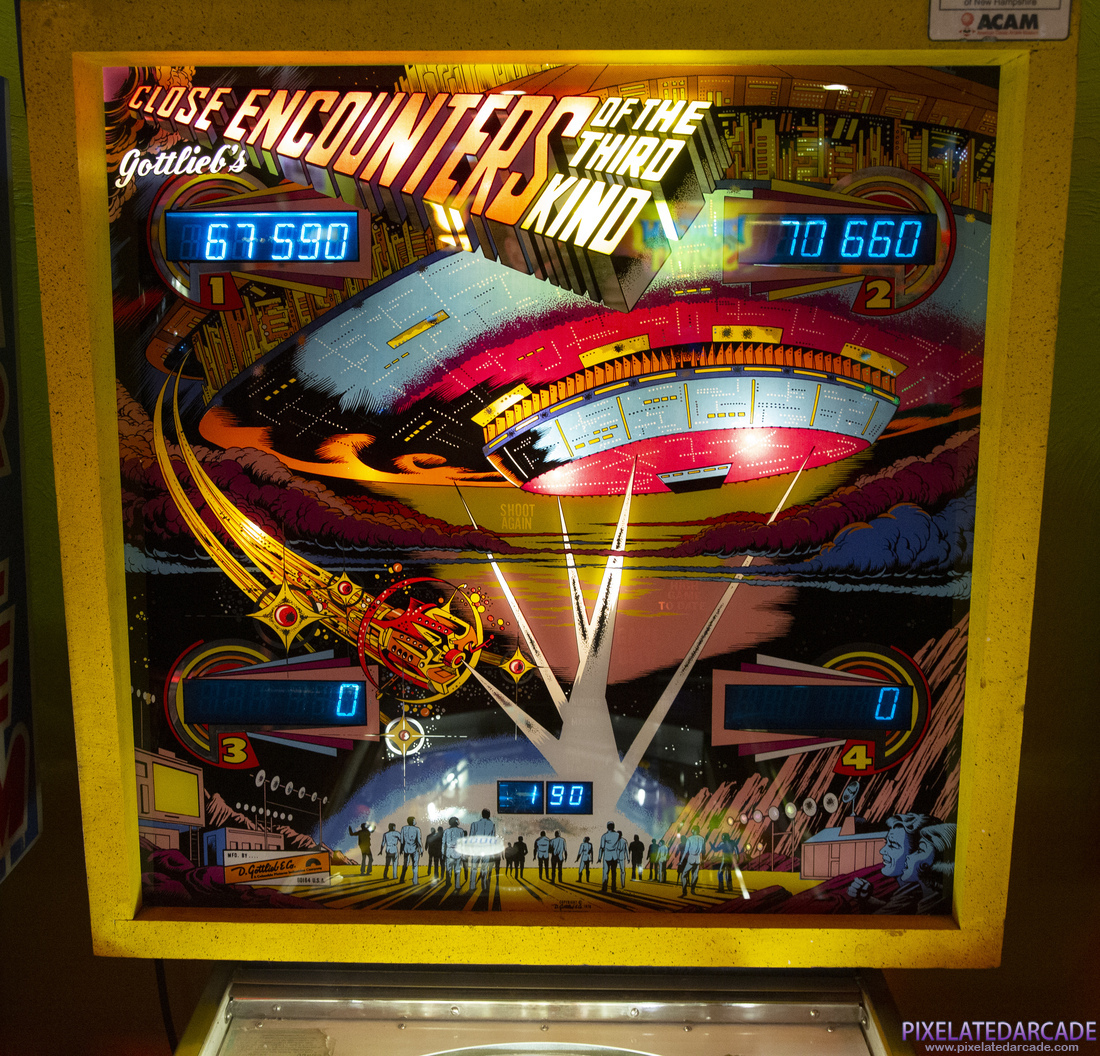 Close Encounters of the Third Kind Photo: Close Encounters of the Third Kind pinball cabinet - Backbox