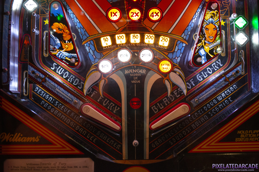 Swords of Fury Photo: Swords of Fury pinball cabinet - Lower playfield