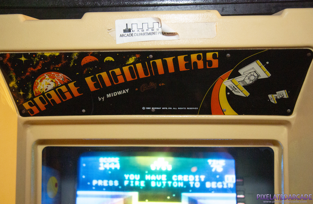 Space Encounters Photo: Space Encounters arcade cabinet - Marquee