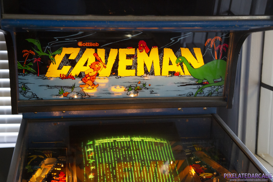 Caveman Photo: Caveman pinball cabinet - Marquee