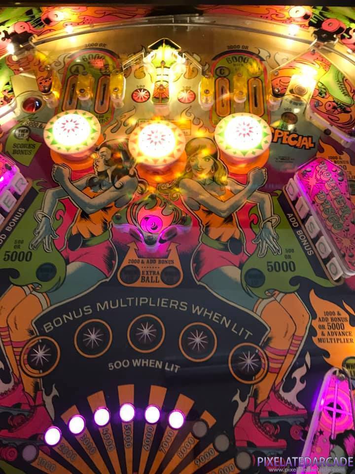 Roller Disco Photo: Roller Disco pinball cabinet - Playfield detail