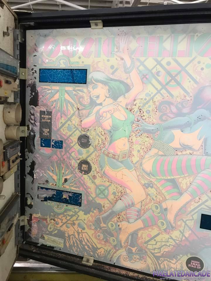 Roller Disco Photo: Roller Disco pinball cabinet - Backglass reverse side