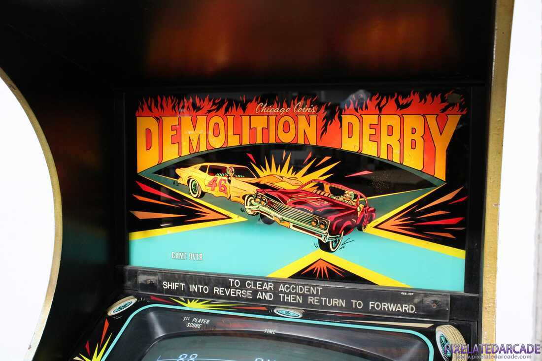 Destruction Derby Photo: Demolition Derby arcade cabinet - Marquee