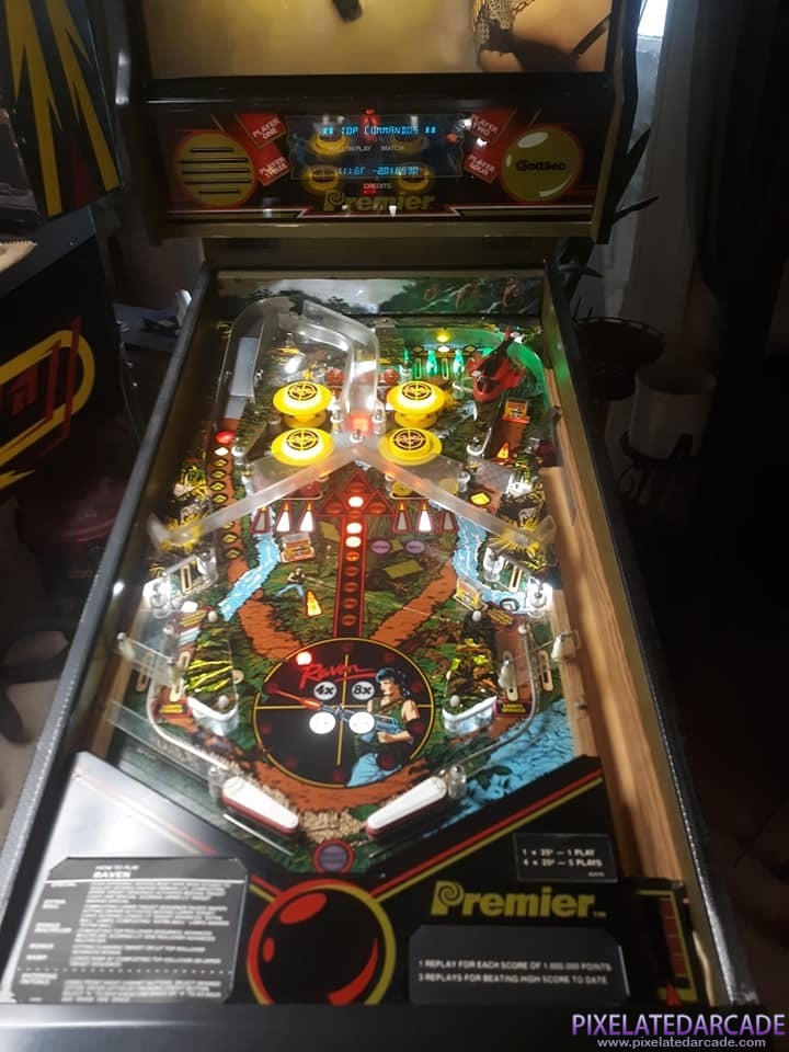 Raven Photo: Raven pinball cabinet with alternate backglass - Playfield