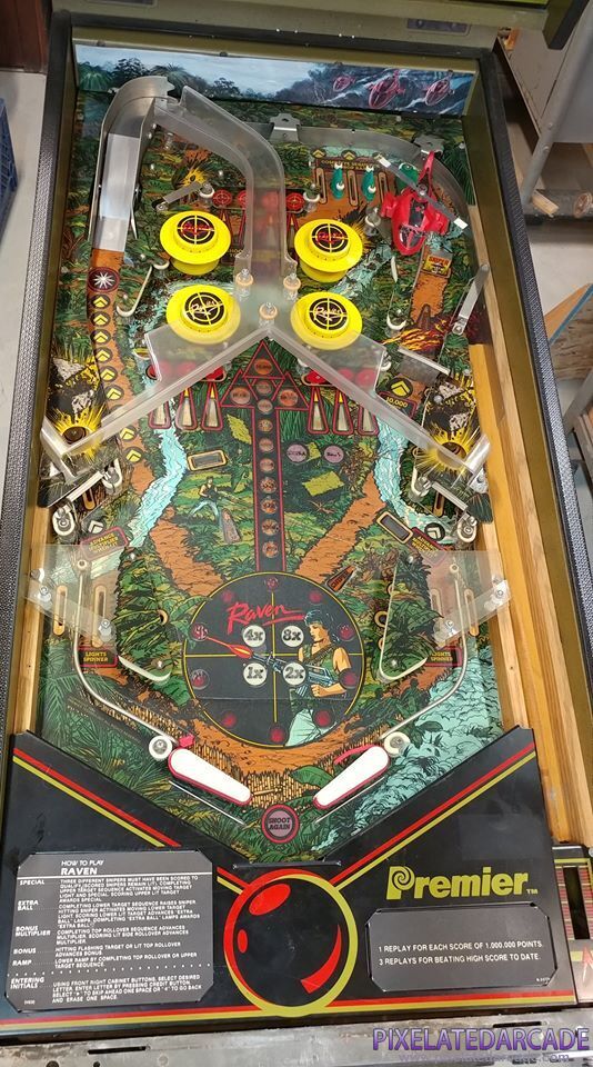 Raven Photo: Raven pinball cabinet - Playfield
