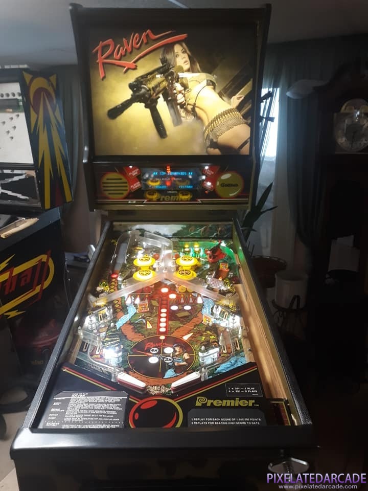 Raven Photo: Raven pinball cabinet with alternate backglass