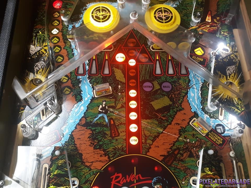 Raven Photo: Raven pinball cabinet with alternate backglass - Middle playfield