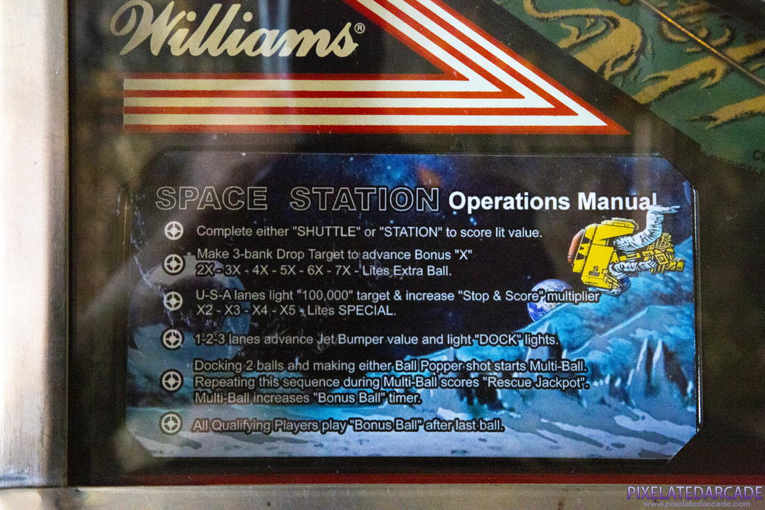 Space Station Photo: Space Station pinball cabinet - Instruction card