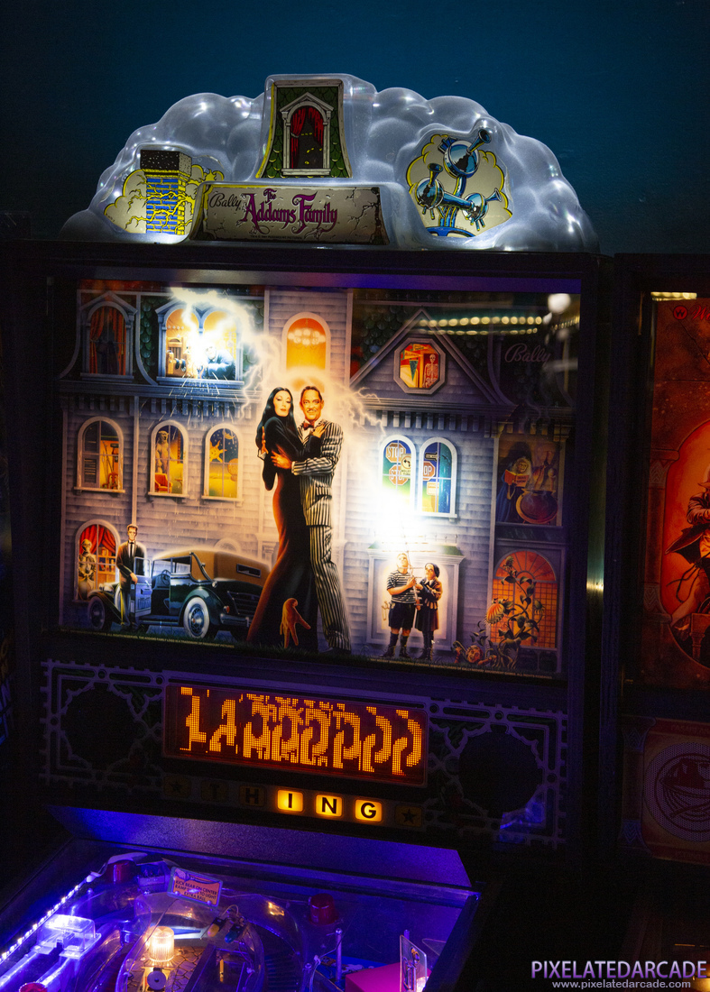 Addams Family, The Photo: The Addams Family pinball cabinet - Backbox