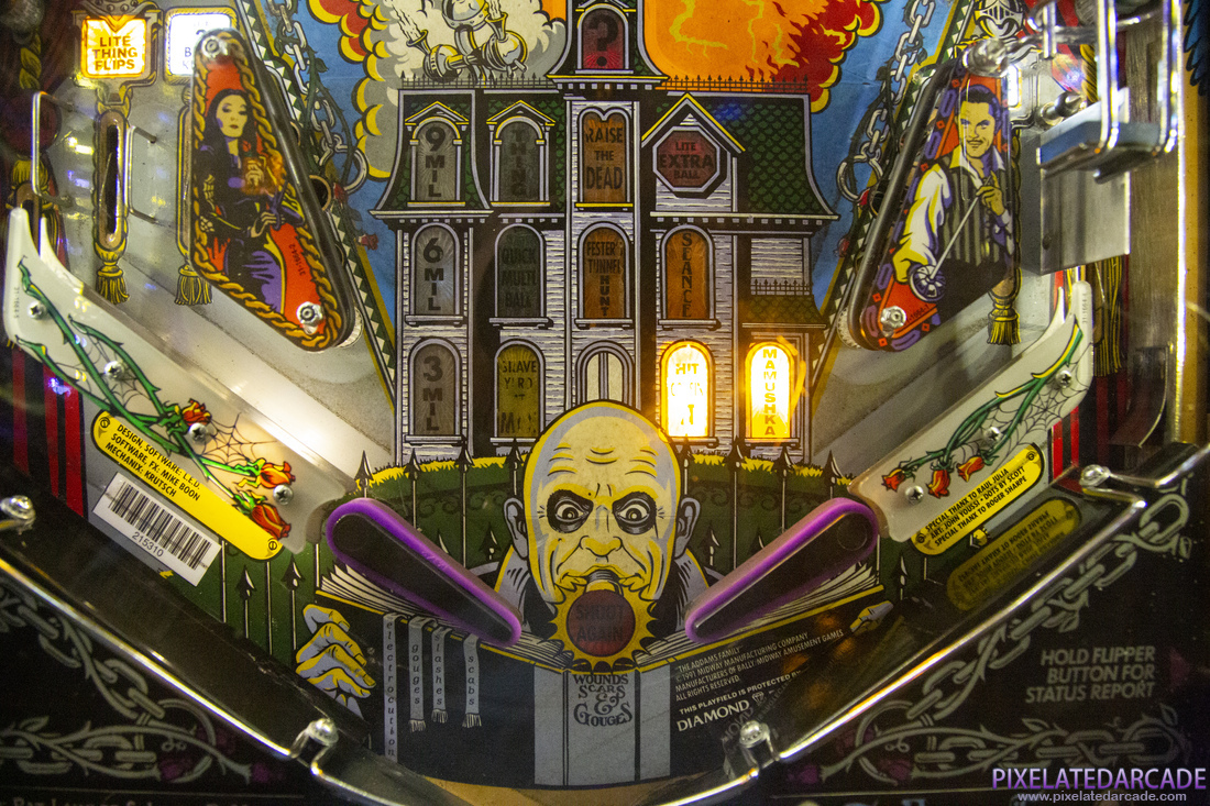 Addams Family, The Photo: The Addams Family pinball cabinet - Lower playfield