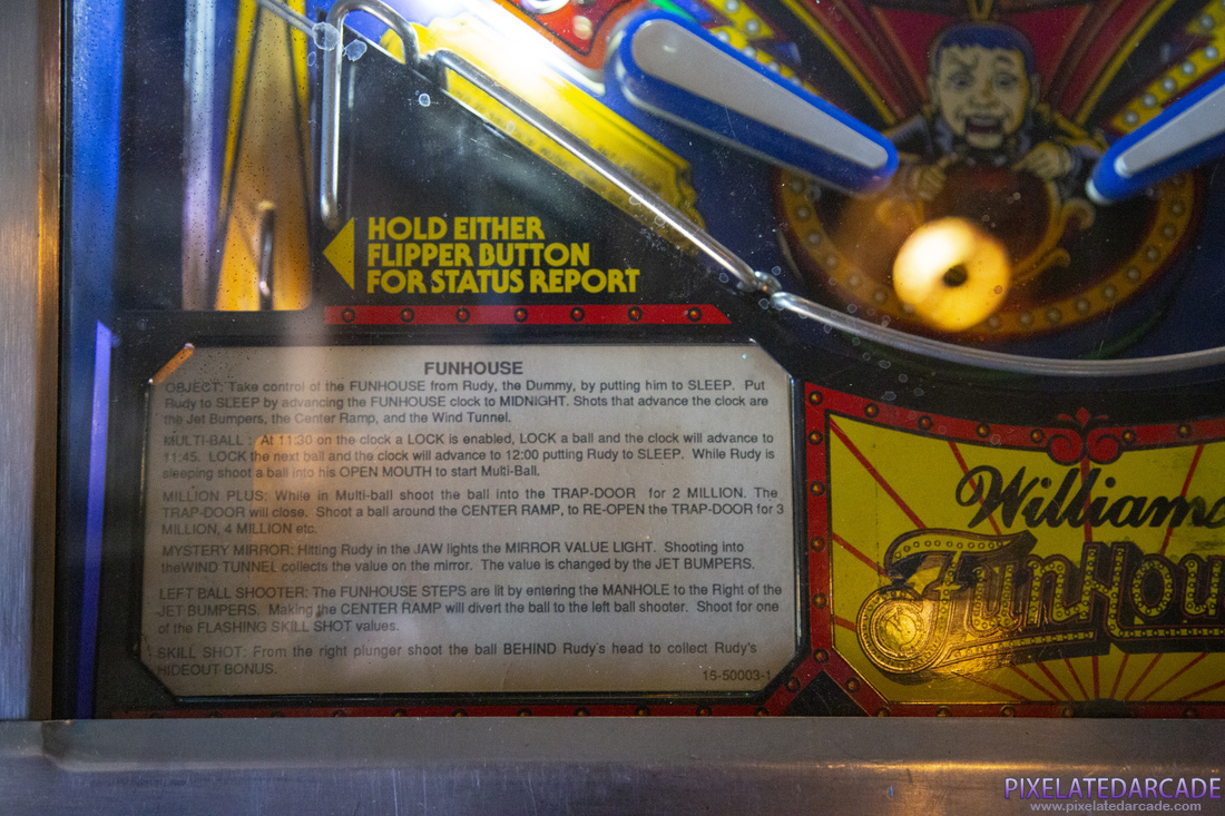 FunHouse Photo: FunHouse pinball cabinet - Instruction card