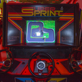 Super Sprint arcade cabinet - Closeup
