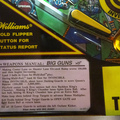 Big Guns pinball cabinet - Instruction card