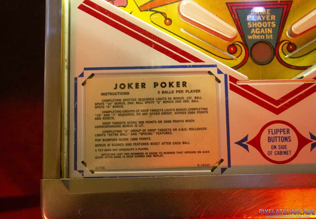 Joker Poker Photo: Joker Poker instruction card