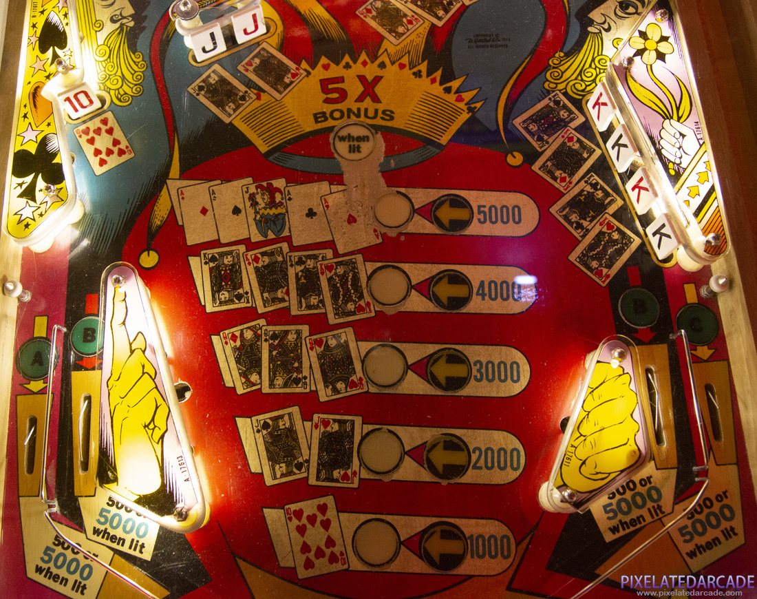 Joker Poker Photo: Joker Poker pinball cabinet - Playfield detail