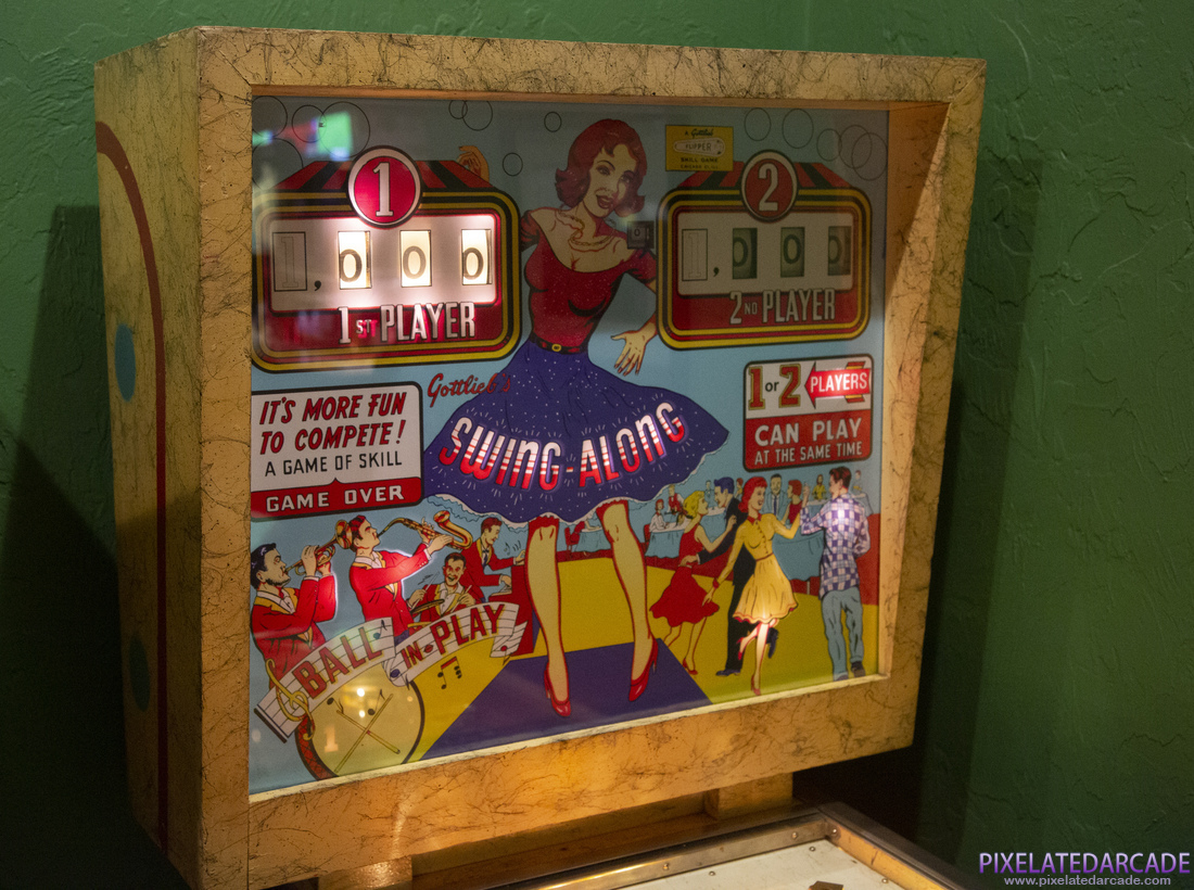 Swing-Along Photo: Swing-Along pinball cabinet - Backbox (Illuminated)