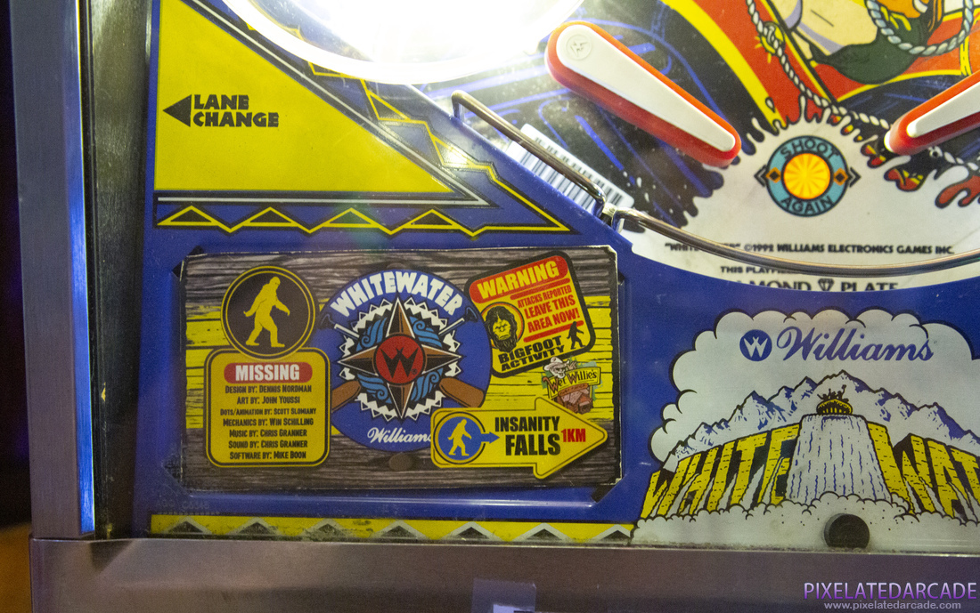 White Water Photo: White Water pinball cabinet - Title card