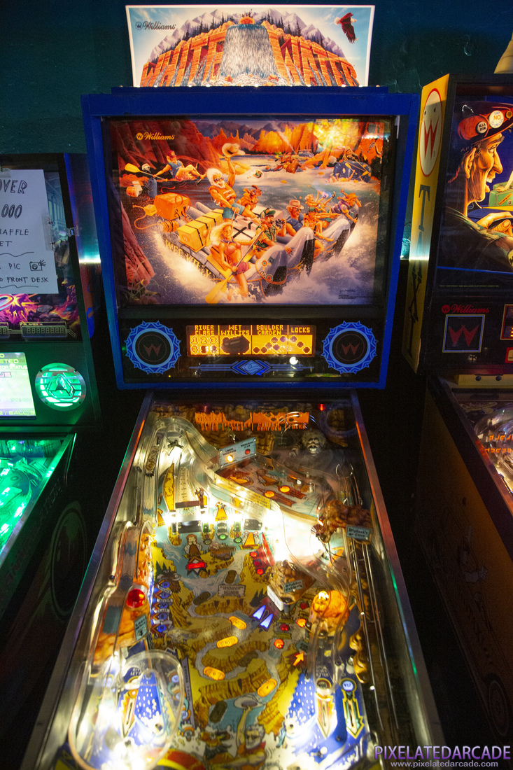 White Water Photo: White Water pinball cabinet - Playfield and backbox