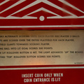 Challenger pinball cabinet - Red player instruction card