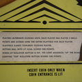 Challenger pinball cabinet - Yellow player instruction card