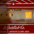 Challenger pinball cabinet - Red player balls played
