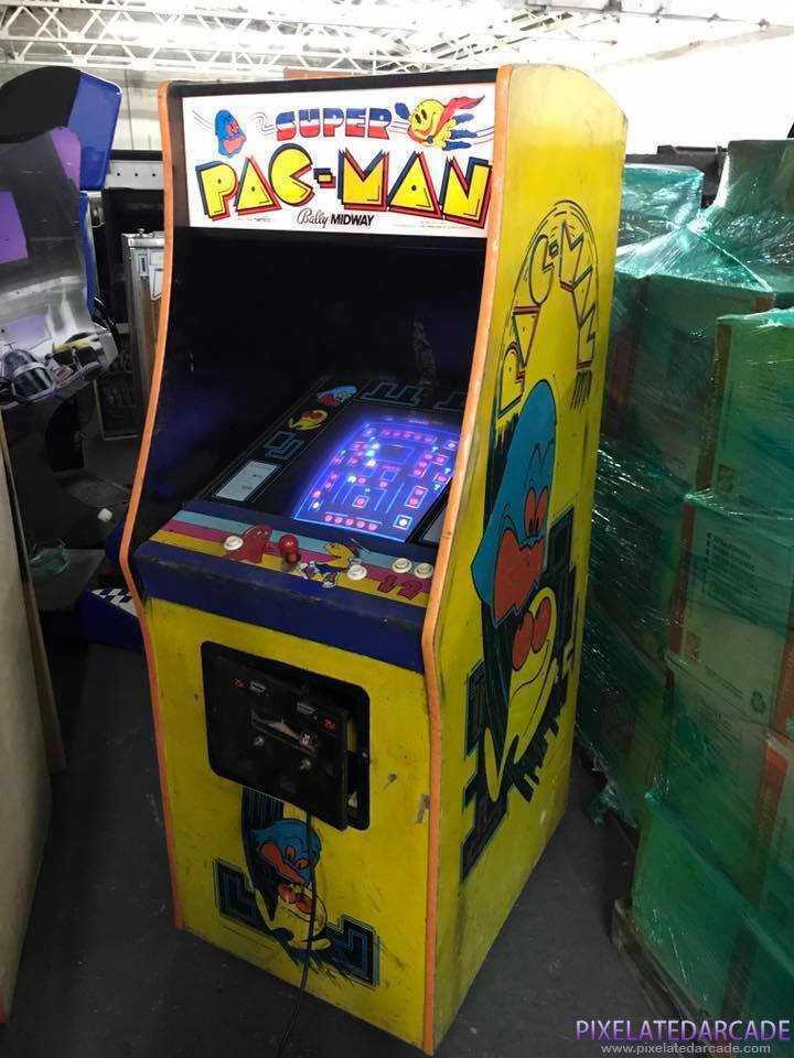 Super Pac-Man Photo: Super Pac-Man in yellow Pac-Man cabinet