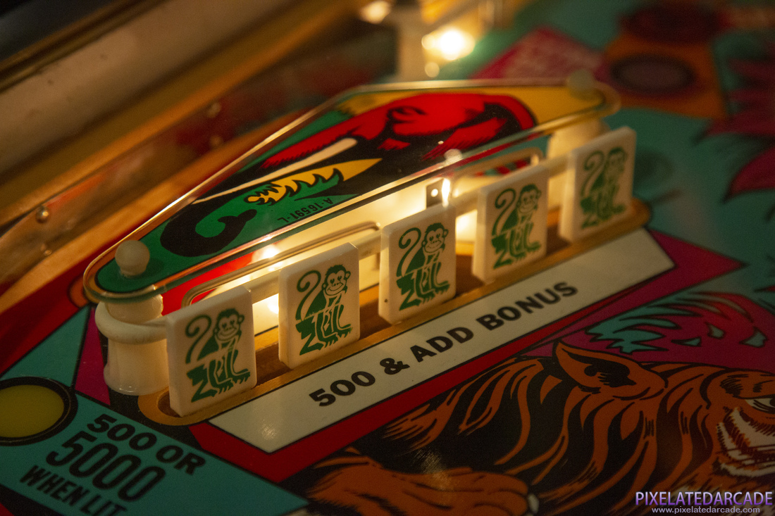Jungle Queen Photo: Jungle Queen pinball cabinet - Playfield detail