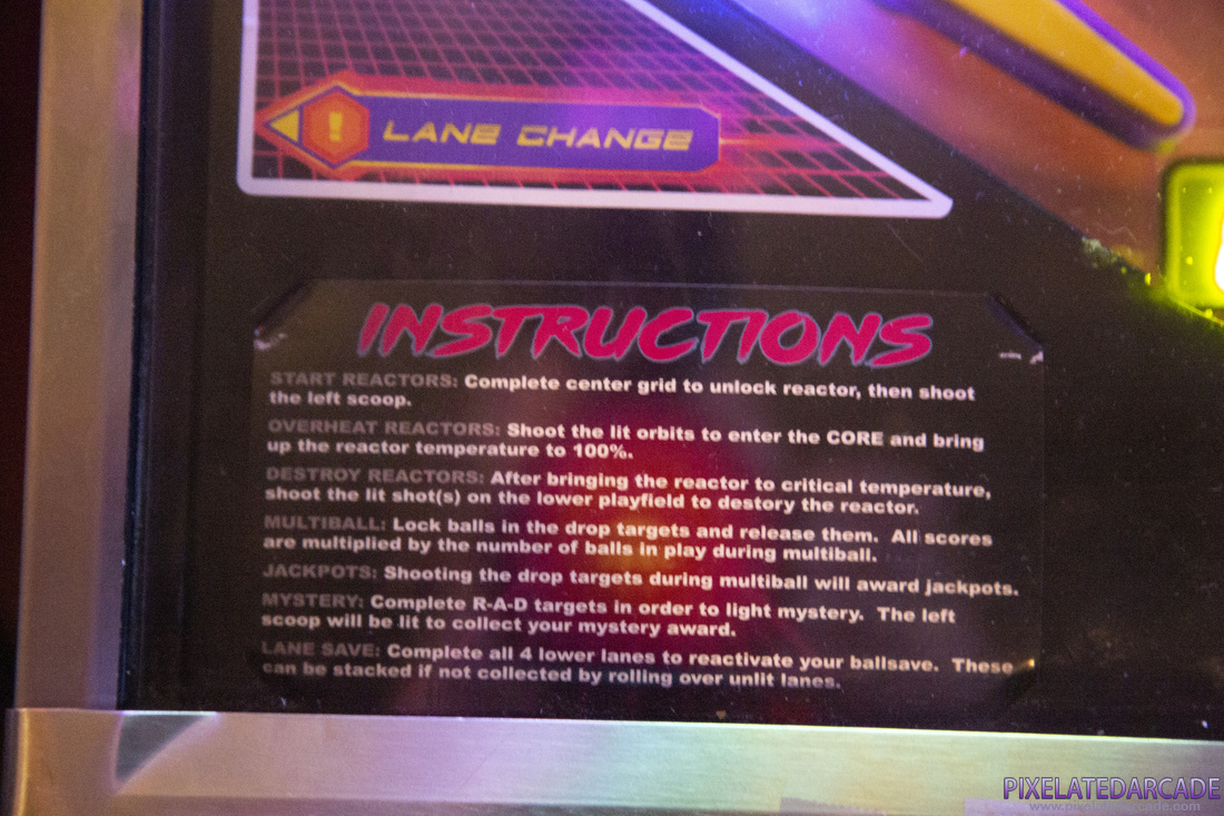 Total Nuclear Annihilation Photo: Total Nuclear Annihilation pinball cabinet - Instruction card
