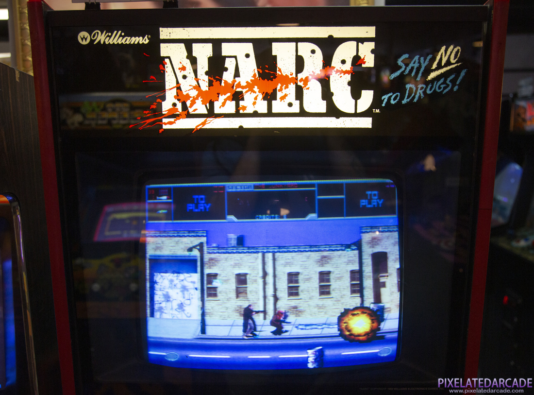NARC Photo: NARC arcade cabinet - Monitor and Marquee