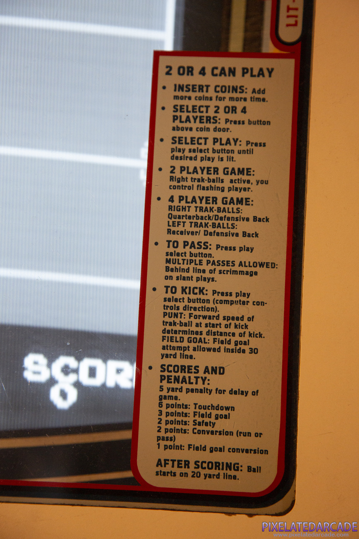 Atari 4 Player Football Photo: Atari 4 Player football cocktail table - Instructions