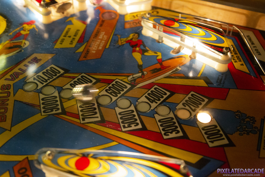 Jet Spin Photo: Jet Spin pinball cabinet - Playfield detail