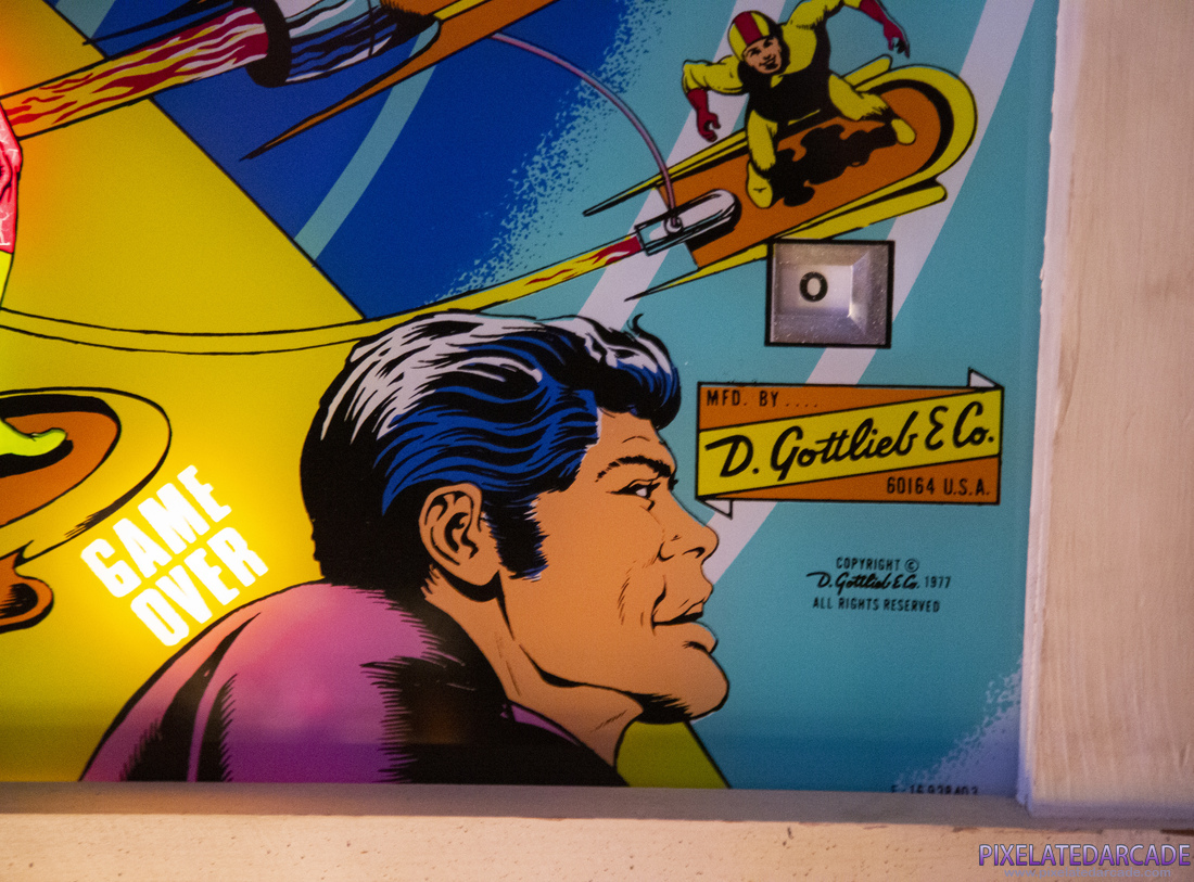 Jet Spin Photo: Jet Spin pinball cabinet - Backglass detail