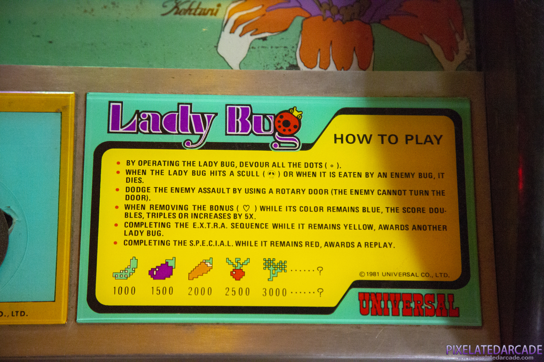 Lady Bug Photo: Lady Bug arcade cabinet - Game instructions