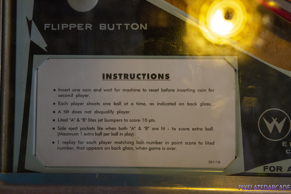 Suspense Photo: Suspense pinball cabinet - Instruction card